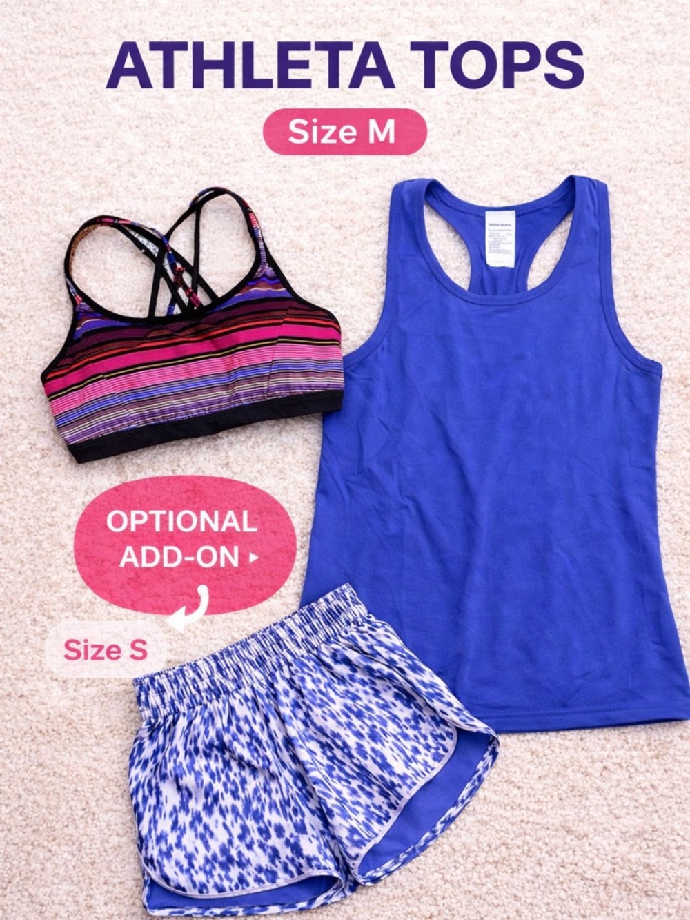 Athleta Top Bundle Women’s M | Tank + Sports Bra Workout Set Athleisure